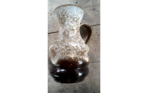 VASE BEIGE BRUN CERAMIQUE