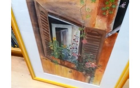 CADRE FENETRE AVEC FLEURS