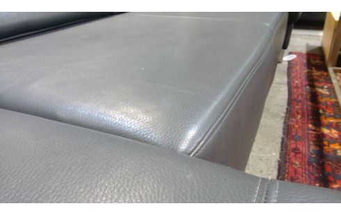 SALON D'ANGLE CUIR GRIS