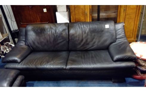 SOFA LEDER SCHWARZ