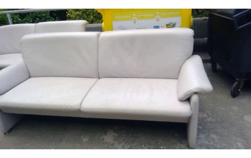 SOFA LEDER GRAU