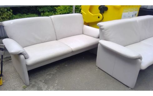 SOFA LEDER GRAU