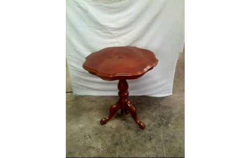 BEISTELLTISCH HOLZ DUNKEL FLORAL VERZIERT