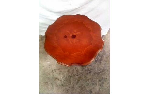 BEISTELLTISCH HOLZ DUNKEL FLORAL VERZIERT