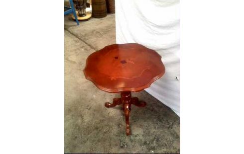 BEISTELLTISCH HOLZ DUNKEL FLORAL VERZIERT