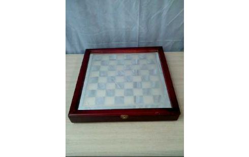 SCHACHBRETT +FIGUREN VERSPIEGELT HOLZ