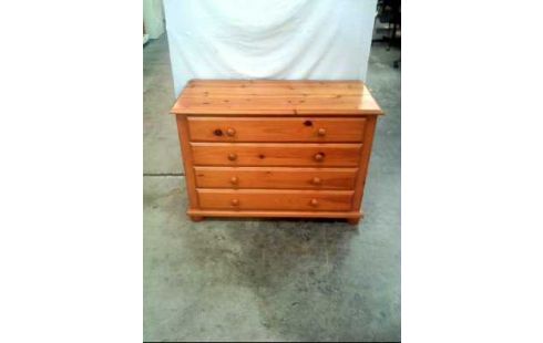 KOMMODE 4 SCHUBLADEN KIEFER HOLZ HELL
