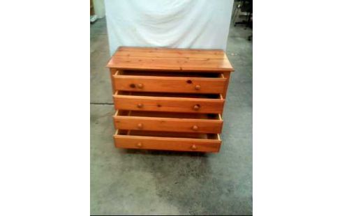 KOMMODE 4 SCHUBLADEN KIEFER HOLZ HELL