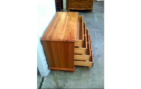 KOMMODE 4 SCHUBLADEN KIEFER HOLZ HELL