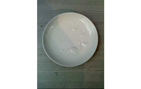 WANDTELLER WEISS GÄNSE <KPM>