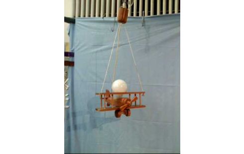 DECKENLAMPE FLUGZEUG HOLZ HELL