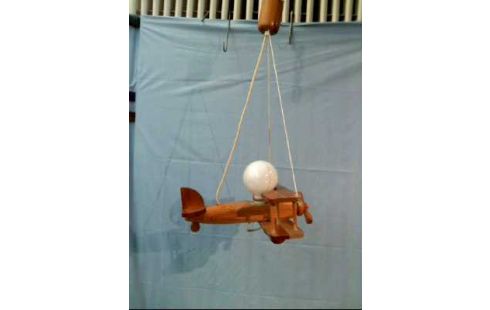 DECKENLAMPE FLUGZEUG HOLZ HELL