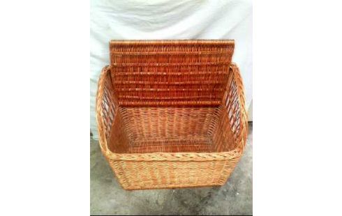 SITZTRUHE HOLZ RATTAN WEIDE