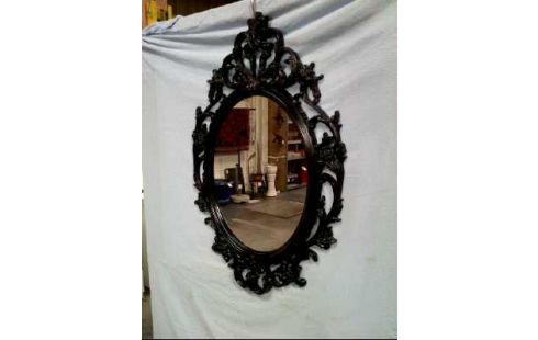 SPIEGEL OVAL IM RAHMEN BAROCKST. SCHWARZ