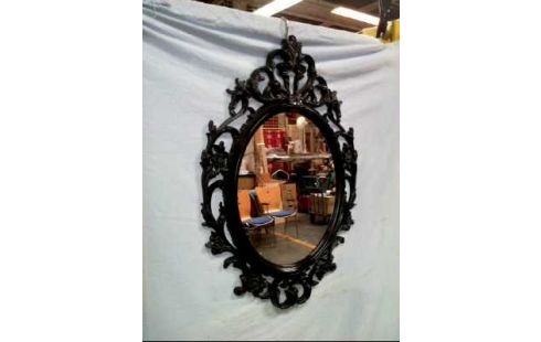 SPIEGEL OVAL IM RAHMEN BAROCKST. SCHWARZ