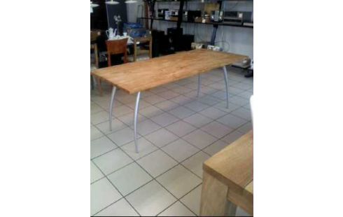 TISCH VOLLHOLZPLATTE METALLBEINE LÄNGLICH