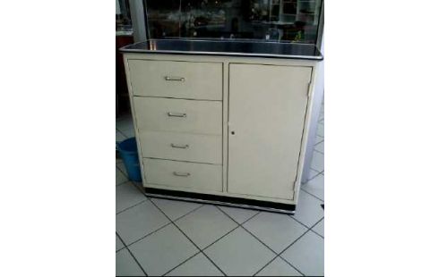 APOTHEKERSCHRANK 4-SCHUBL. 1-TÜR CREMEFARB.