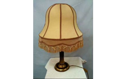 TISCHLAMPE MESSING 1LEU SCHIRM GLOCKENF.