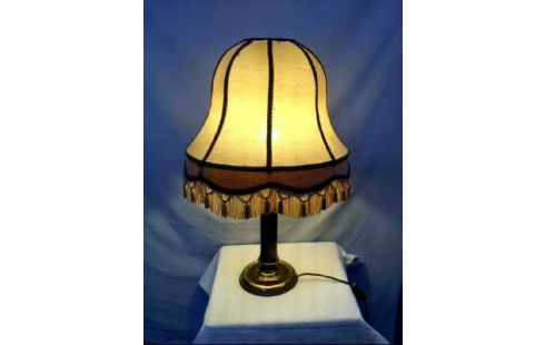 TISCHLAMPE MESSING 1LEU SCHIRM GLOCKENF.