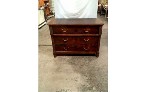 KOMMODE HOLZ DUNKEL MASSIV 3 SCHUBLADEN