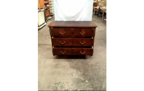 KOMMODE HOLZ DUNKEL MASSIV 3 SCHUBLADEN