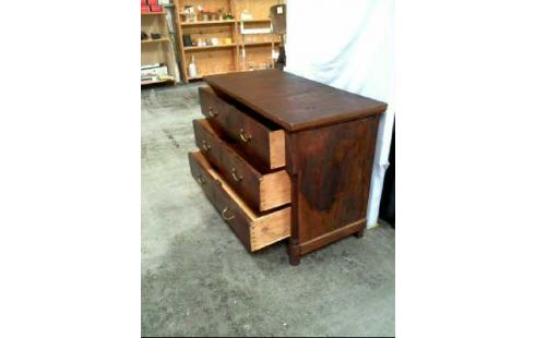 KOMMODE HOLZ DUNKEL MASSIV 3 SCHUBLADEN