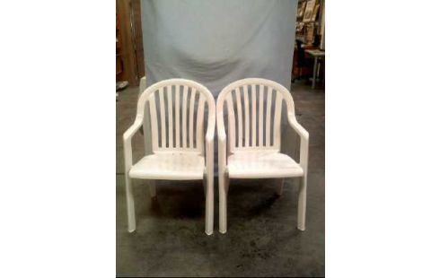 GARTENSTUHL 2ER-SET KUNSTSTOFF WEIß