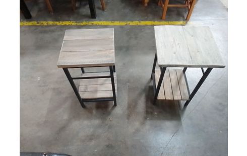 GUERIDON BOIS METAL L'UNITE