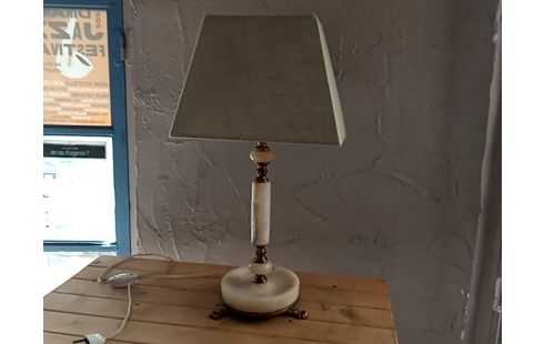 LAMPE PIED ONYX ABAT JOUR SAUGE