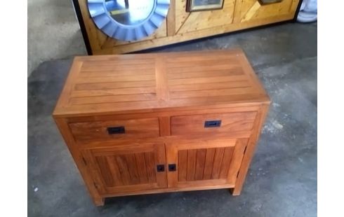 MEUBLE D'APPOINT BOIS 2 PORTES / 2 TIROIRS