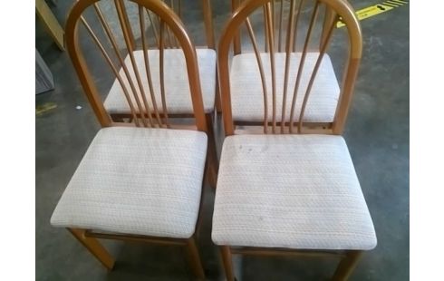 4 CHAISES BOIS TISSU