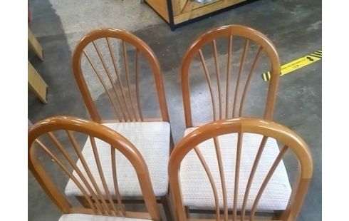 4 CHAISES BOIS TISSU