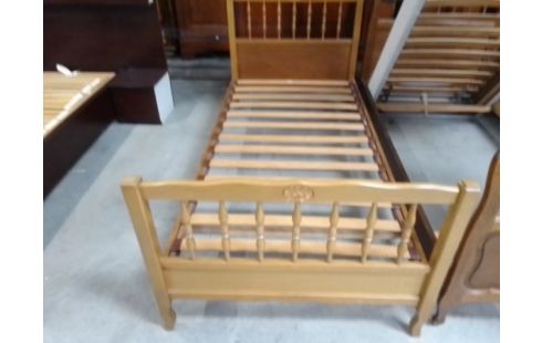 LIT BOIS 90X190CM + SOMMIER L'UNITE