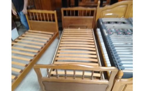 LIT BOIS 90X190CM + SOMMIER L'UNITE