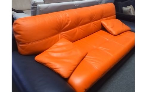 CANAPE 3P ORANGE ET NOIR