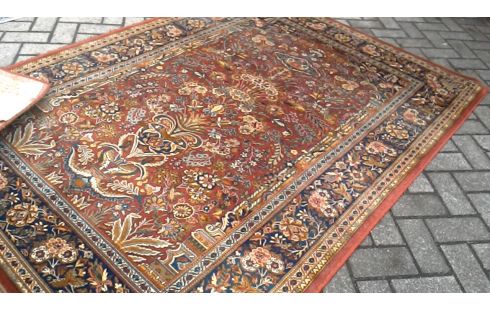 TAPIJT NATANZ OOSTERS BORDEAUX MET BLAUW