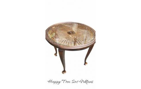 SALONTAFEL ROND CANNAGE GLAS QUEEN ANNE