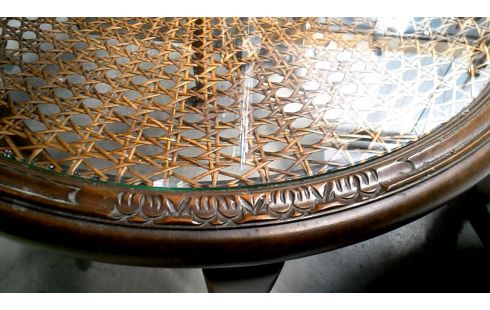 SALONTAFEL ROND CANNAGE GLAS QUEEN ANNE