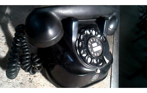 TELEFON ANTIK BAKELIT SCHWARZ