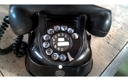 TELEFON ANTIK BAKELIT SCHWARZ