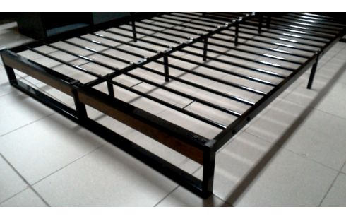 CAMA 140X200 NEGRO METAL, , MADERA LOOK