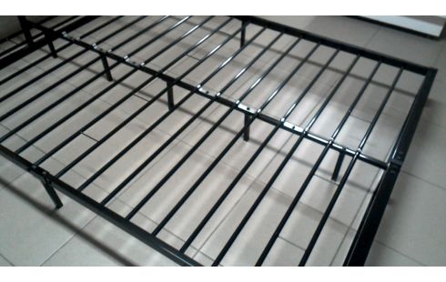 CAMA 140X200 NEGRO METAL, , MADERA LOOK