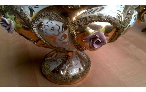 CALICE ITALIEN PORCELAINE DORE