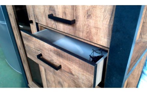 ESCAPARATE LA UNIDAD, , MADERA LOOK 3 PUERTAS 1 CAJÓN ILUMINADO