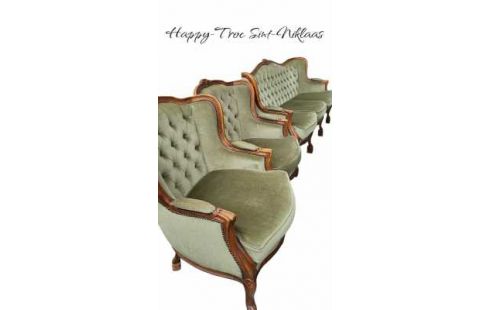 SALÓN ESTILO LUIS XV VERDE TERCIOPELO