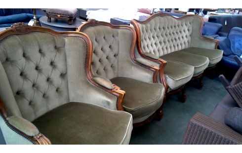 SALÓN ESTILO LUIS XV VERDE TERCIOPELO