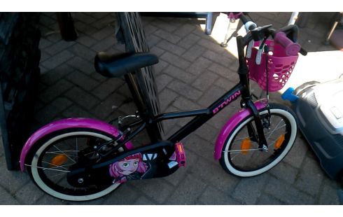 VELO ENFANT, , B'TWIN NOIR ROSE