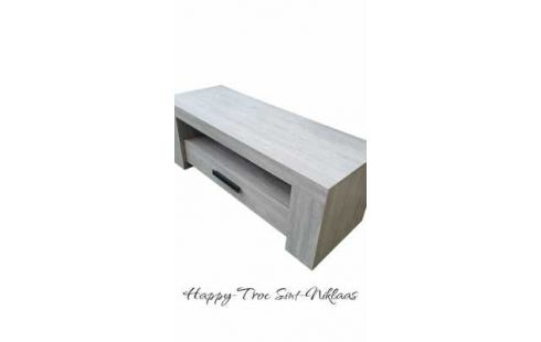 MEUBLE TELE 1 TIROIR CERUSE, , BOIS LOOK