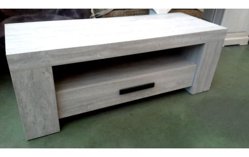 MEUBLE TELE 1 TIROIR CERUSE, , BOIS LOOK