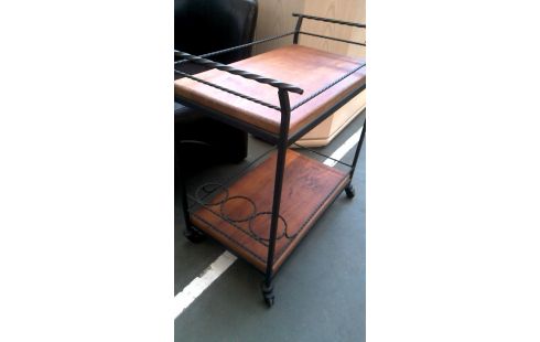 CHARRETTE, , BAR RUSTIQUE FER FORGE CHENE